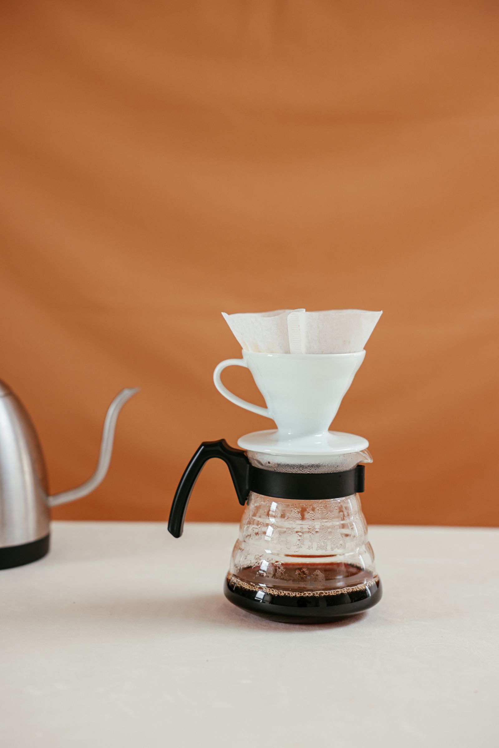 Minimal pour-over coffee setup